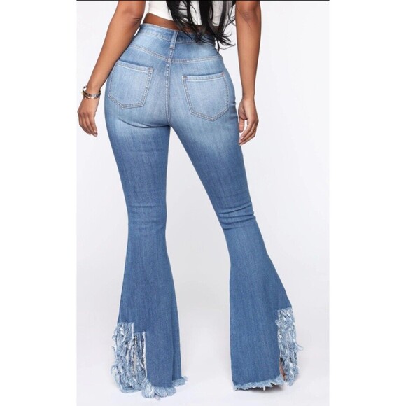 Aphrodite High-Rise Curvy Destructed Flare-Leg Jeans Women's Size 1 (25) - Picture 5 of 14